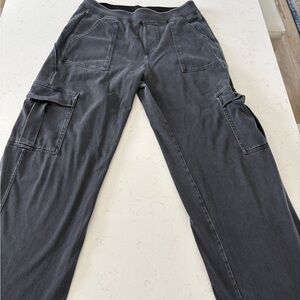 Halara Cargo Pants Black/Grey Sz L (10-12) Comfy Stretch